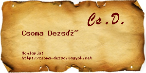 Csoma Dezső névjegykártya
