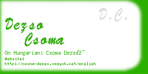 dezso csoma business card
